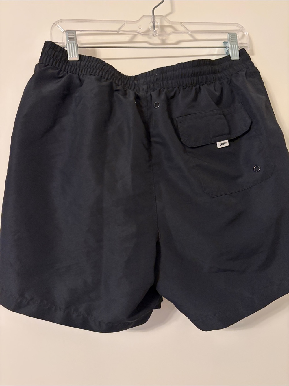 DKNY Men’s Black Athletic Shorts with White Logo - Picture 3 of 3